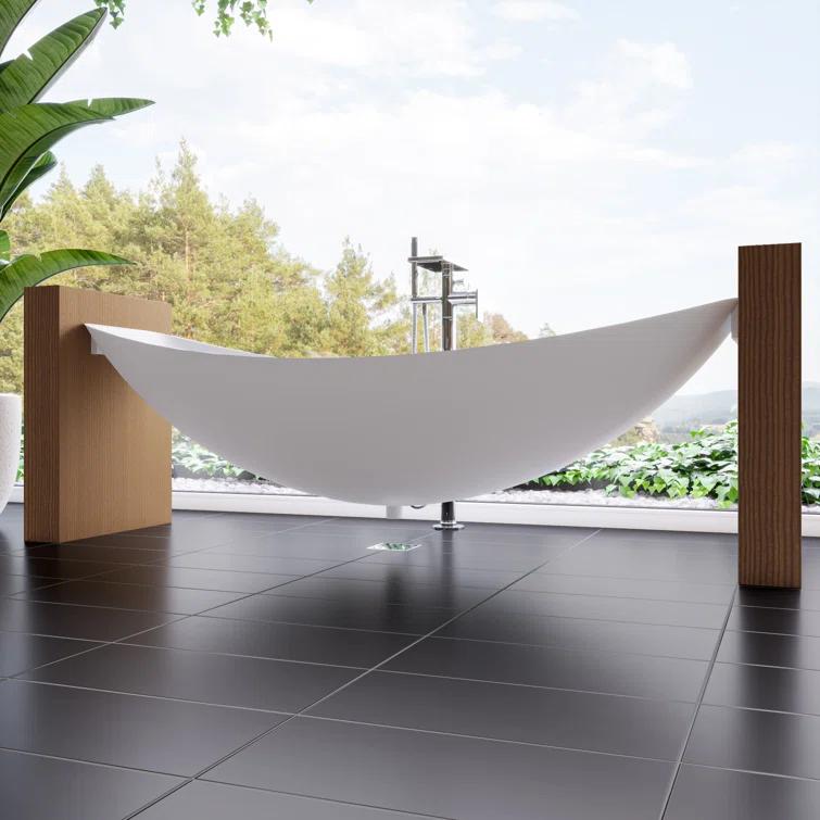 Alfi Brand HammockTub1-WM 78.75'' x 78.75'' Freestanding Soaking Acrylic Bathtub