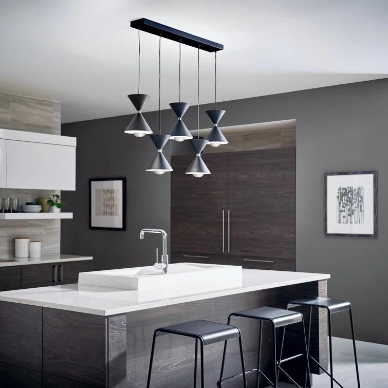 Elan Lighting - Kordan - 41.75 Inch 55W 5 Led Linear Chandelier