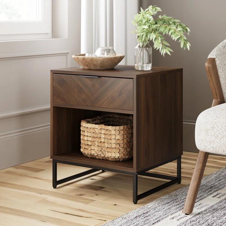 19'' W Metal Nightstand