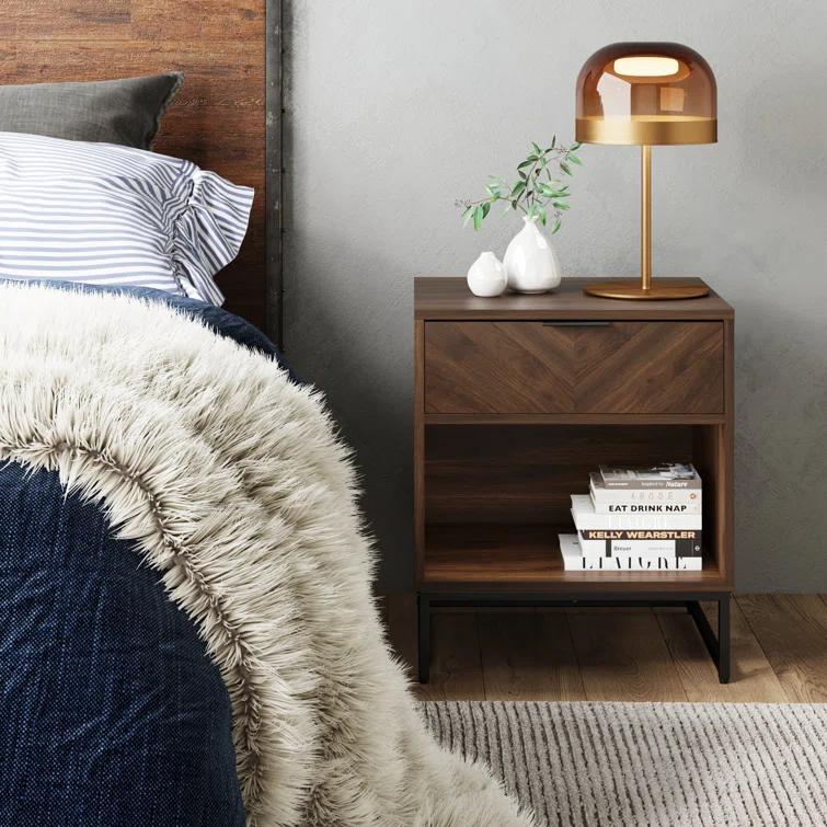 19'' W Metal Nightstand