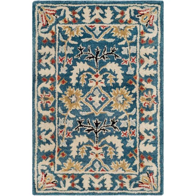 Antiquity AT64 Hand Tufted Accent Rug - Dark Blue/Multi - 2'3"x4' - Safavieh.