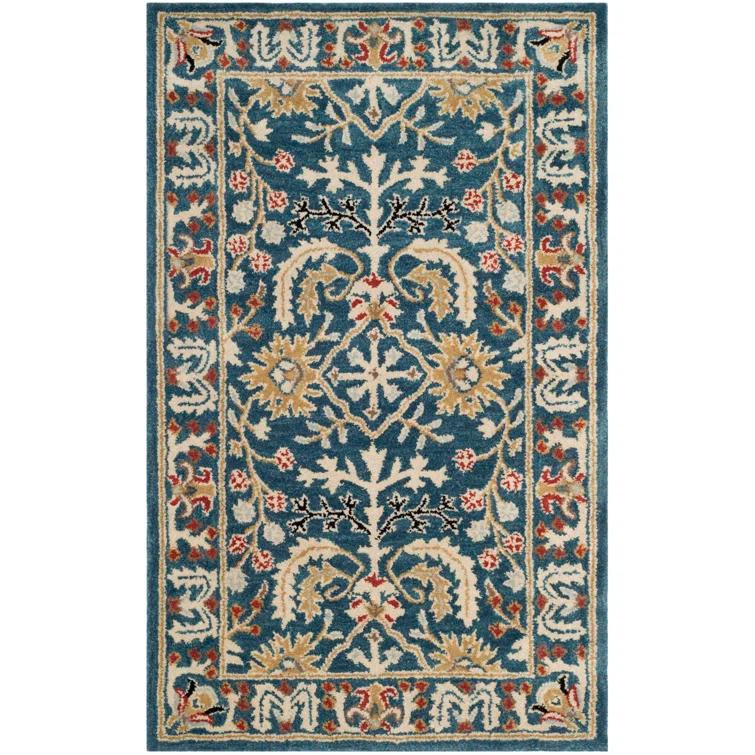 Antiquity AT64 Hand Tufted Area Rug - Dark Blue/Multi - 3'x5' - Safavieh.