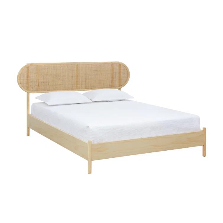 Natural Pine King Bed Frame with Slats