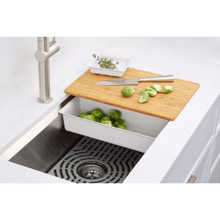 Task 33" x 22" Top-Mount/Undermount Single-Bowl Workstation Kitchen Sink With Accessories
