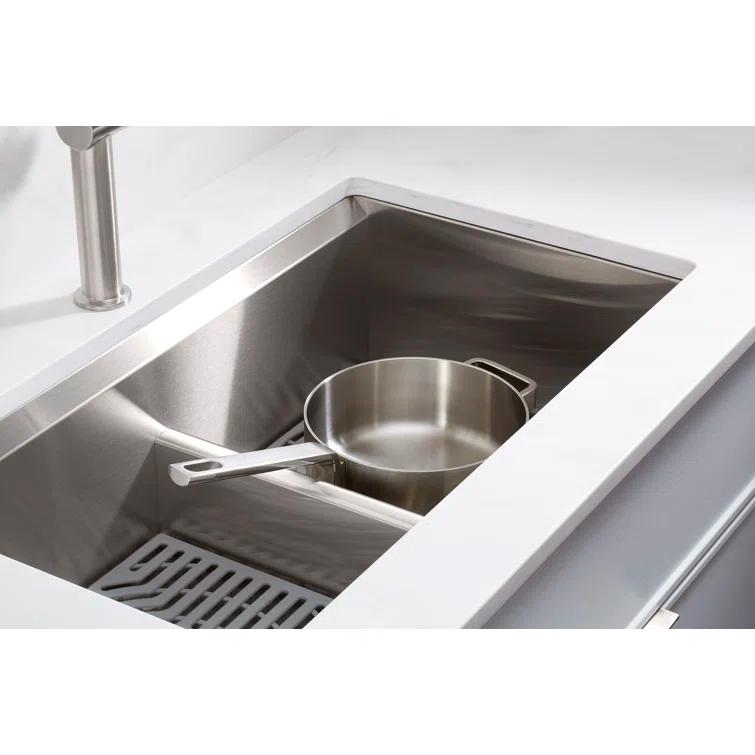 Kohler Task Smart Divide33-In X 22-In Top-Mount/Undermount Double-Equal Workstation Kitchen Sink With Accessories K-80085-1PC-NA