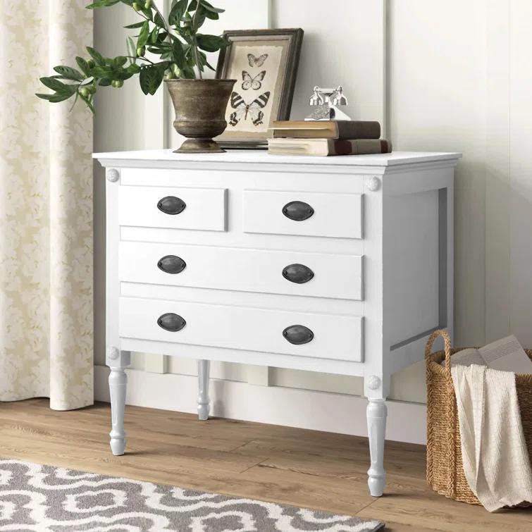 Easterbrook 31.5 in. W Wood 4 Drawer Accent Storage Chest - Gray