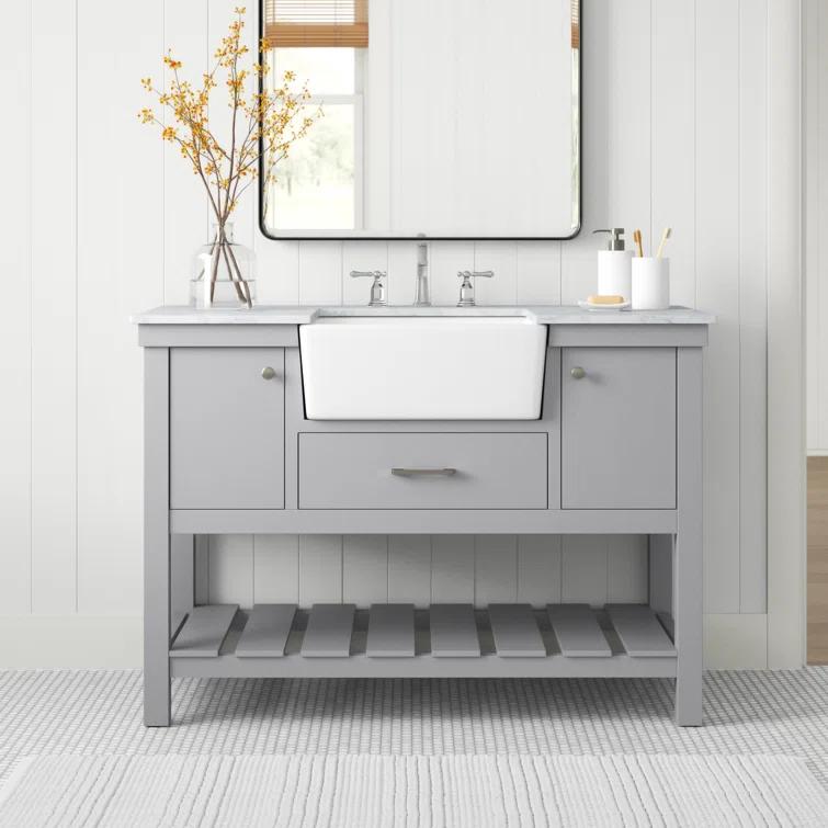 Pelaghia 48'' Single Bathroom Vanity with Marble Top