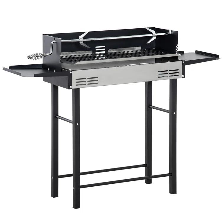 BBQ Rotisserie Grill Roaster, Charcoal Split Roaster for Chicken, Turkey with 3-Level Grill Grate