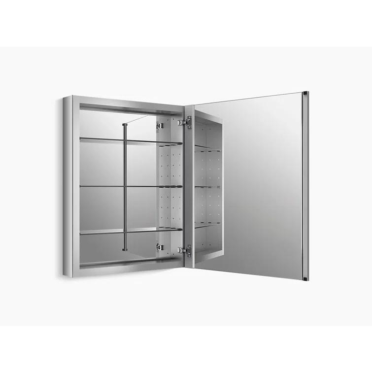 Verdera® Recessed or Surface Mount Frameless Medicine Cabinet with 3 Adjustable Shelves