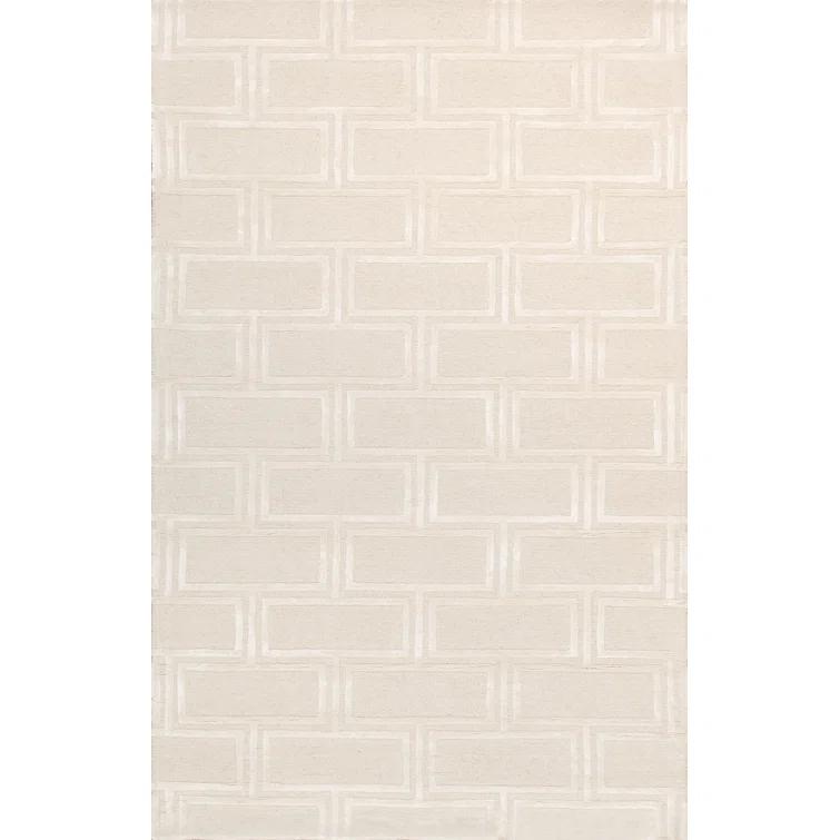 Hand-Tufted Bamboo Silk & Wool Ivory Area Rug
