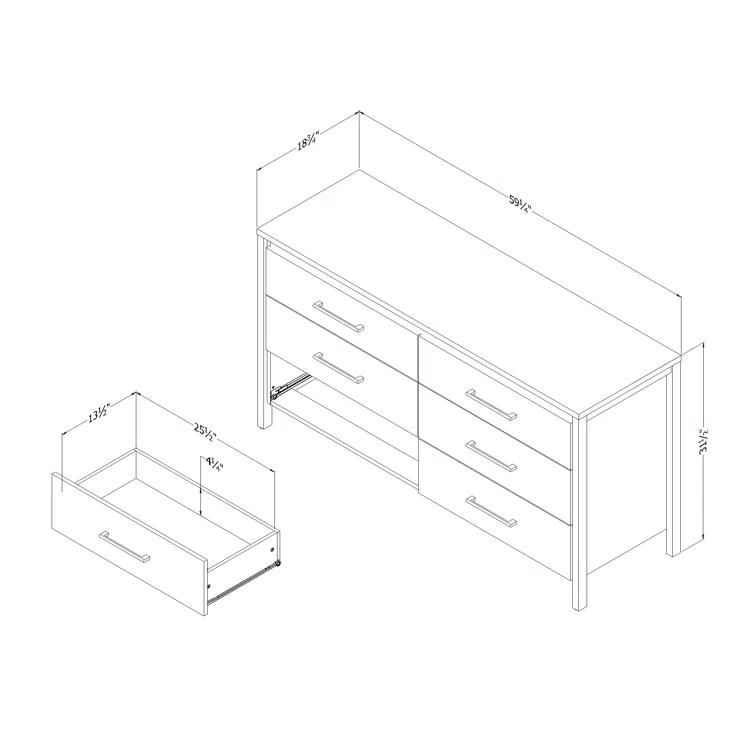 Gravity 6-Drawer Dresser