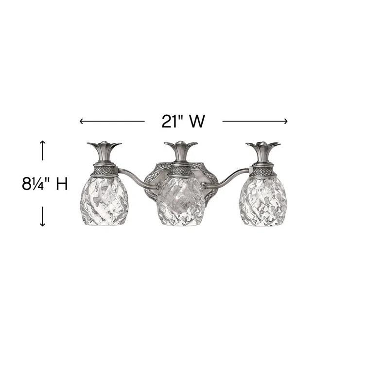 Plantation 3-Light Pineapple Bath Vanity Fixture