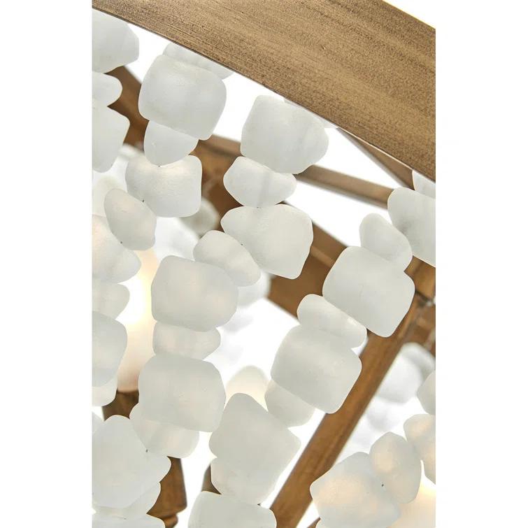 Dune Four-Light Hand-Strung Sea Glass Semi-Flush Mount Ceiling Light