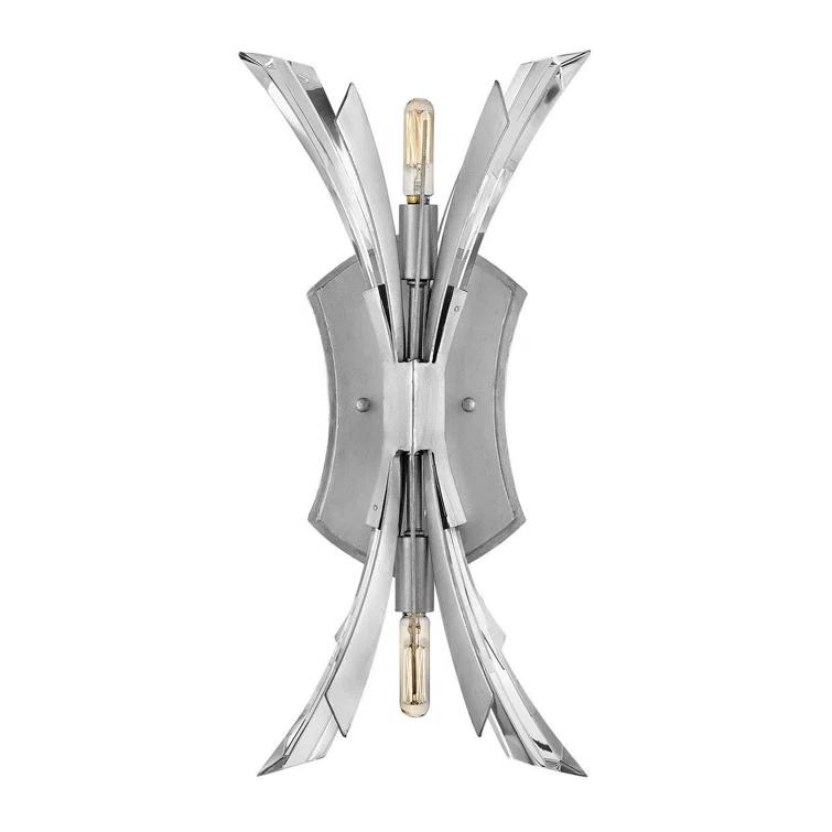 Vida 17.25" Two-Light Modern Wall Sconce w/ Crystal Accents