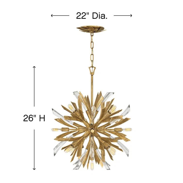 Vida 22" Thirteen-Light Modern Orb Hanging Chandelier w/ Crystal Accents