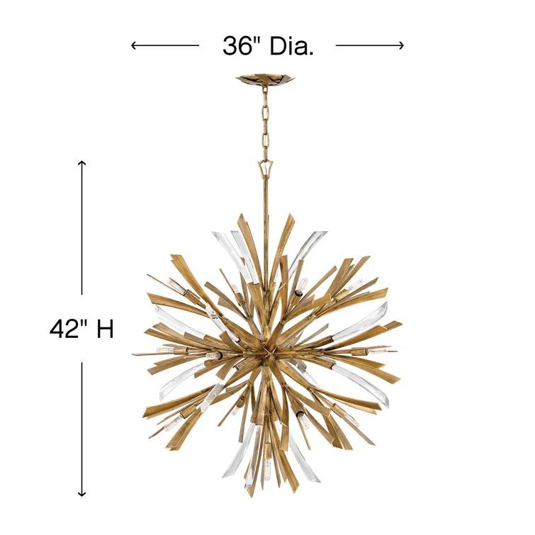 Fredrick Ramond Fr40905 Vida 13 Light 42" High Abstract Chandelier - Gold