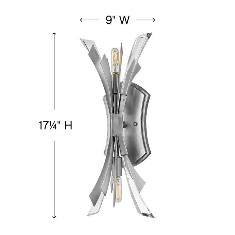 Vida 17.25" Two-Light Modern Wall Sconce w/ Crystal Accents