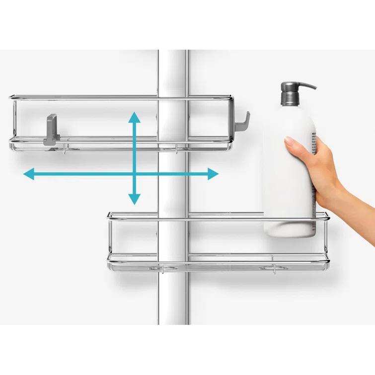 Simplehuman Adjustable Shower Caddy, Stainless Steel and Anodized Aluminum