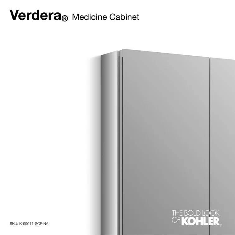 Verdera® Aluminum Medicine Cabinet with Adjustable Magnifying Mirror and Slow-Close Door
