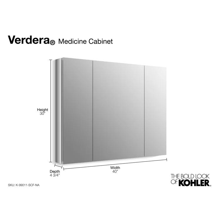Verdera® Aluminum Medicine Cabinet with Adjustable Magnifying Mirror and Slow-Close Door