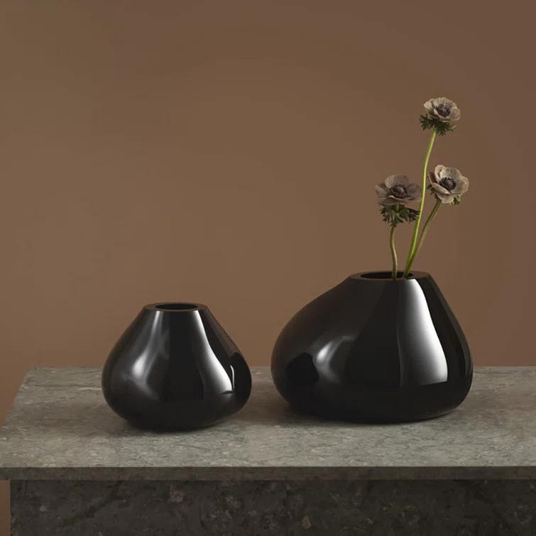 Orrefors Ebon Handmade Glass Table Vase