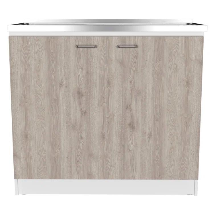 TUHOME Napoles Utility Sink Cabinet With Integrated Steel Sink