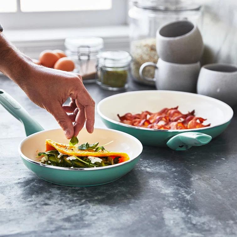 GreenPan Rio Healthy Ceramic Nonstick 8" and 10" Frying Pan Set