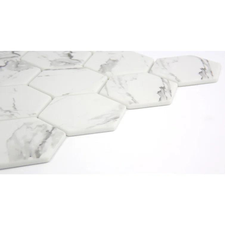 Echo™ Hex 3" x 3" Glass Mosaic Tile