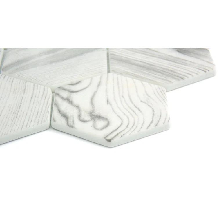 Echo™ Hex 3" x 3" Glass Mosaic Tile