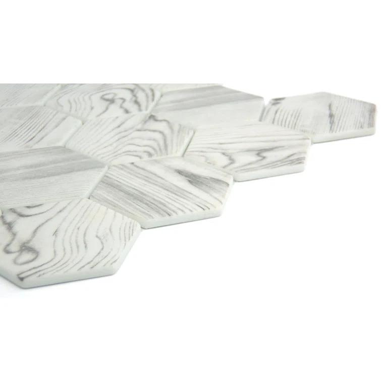 Echo™ Hex 3" x 3" Glass Mosaic Tile