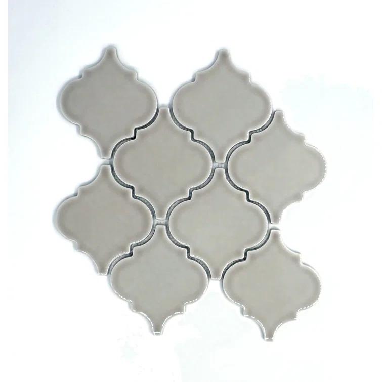 Morocco™ 10" x 11" Beveled Ceramic Arabesque Mosaic Wall Tile