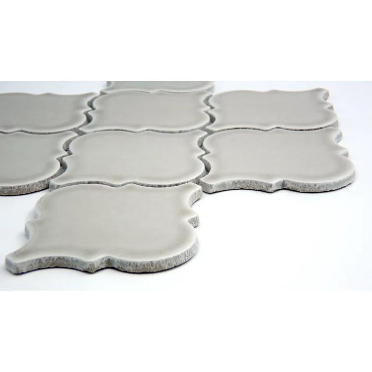 Morocco™ 10" x 11" Beveled Ceramic Arabesque Mosaic Wall Tile