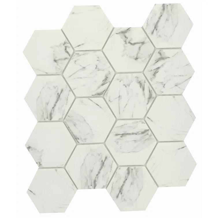 Echo™ Hex 3" x 3" Glass Mosaic Tile