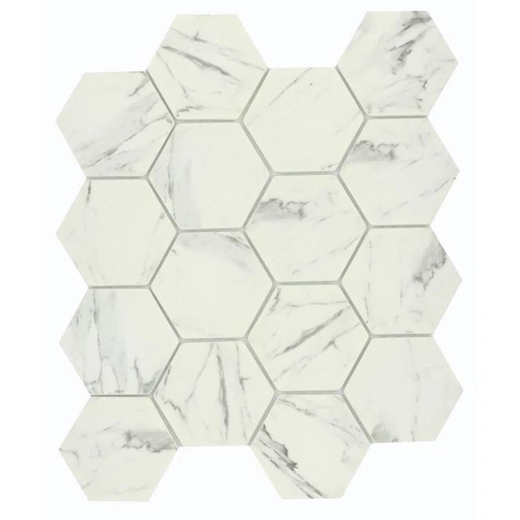 Echo™ Hex 3" x 3" Glass Mosaic Tile