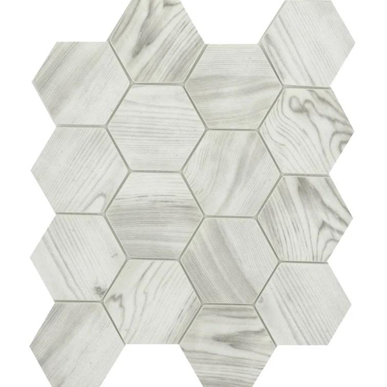 Echo™ Hex 3" x 3" Glass Mosaic Tile
