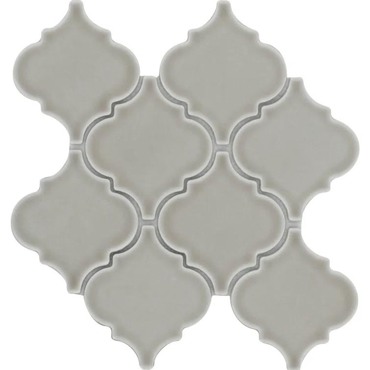Morocco™ 10" x 11" Beveled Ceramic Arabesque Mosaic Wall Tile