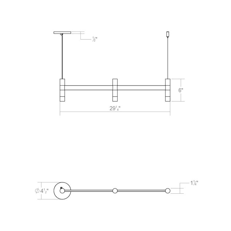 SONNEMAN Systema Staccato 3 - Light LED Kitchen Island Pendant