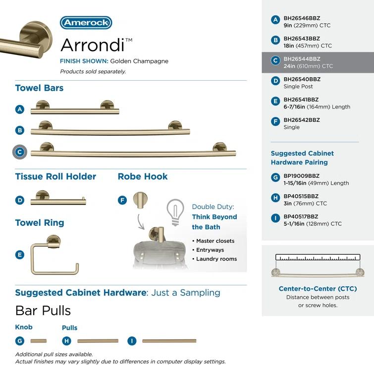 Arrondi™ 27" Wall Mounted Towel Bar