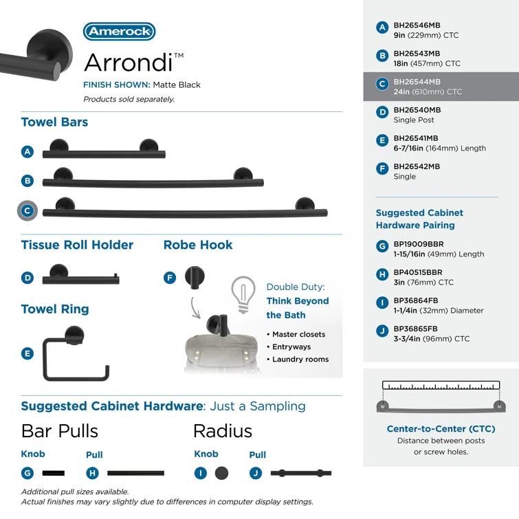 Arrondi™ 27" Wall Mounted Towel Bar