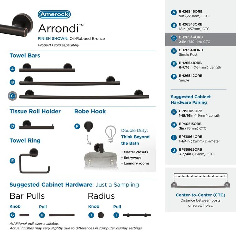 Arrondi™ 27" Wall Mounted Towel Bar