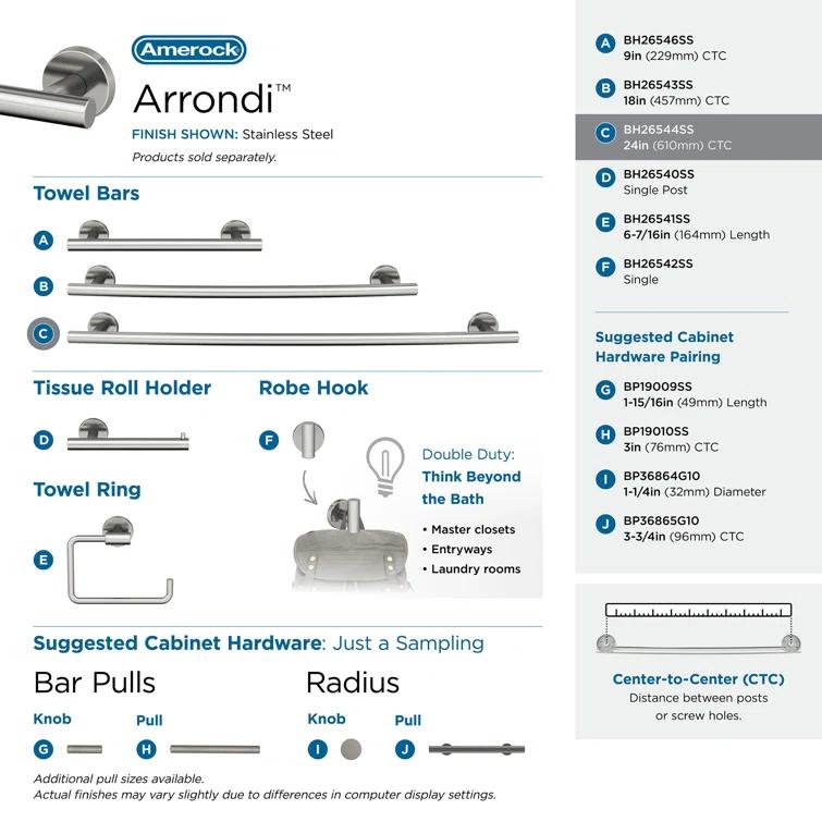 Arrondi™ 27" Wall Mounted Towel Bar