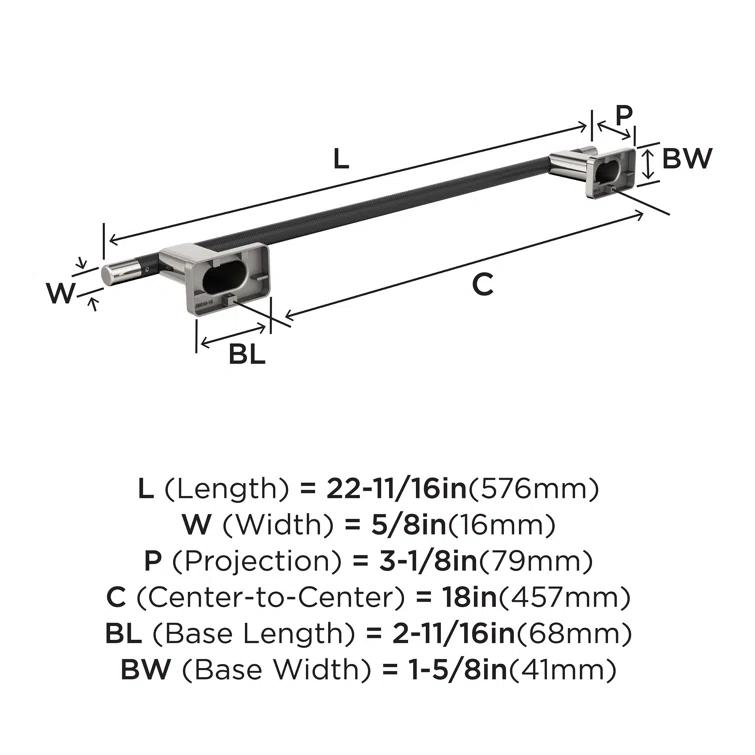 Esquire 22.68" Wall Mounted Towel Bar
