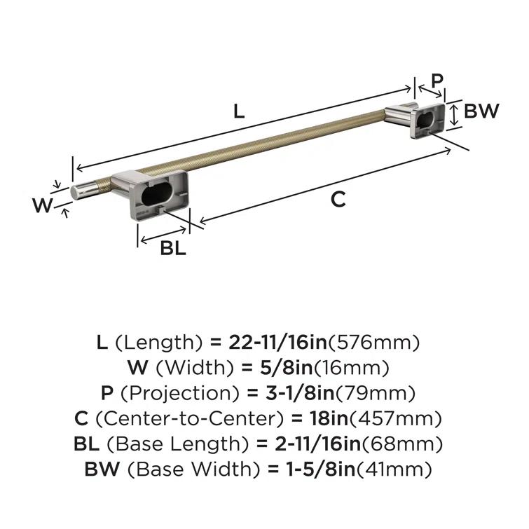 Esquire 22.68" Wall Mounted Towel Bar