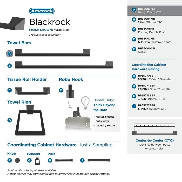 Blackrock 19.87" Wall Mounted Towel Bar