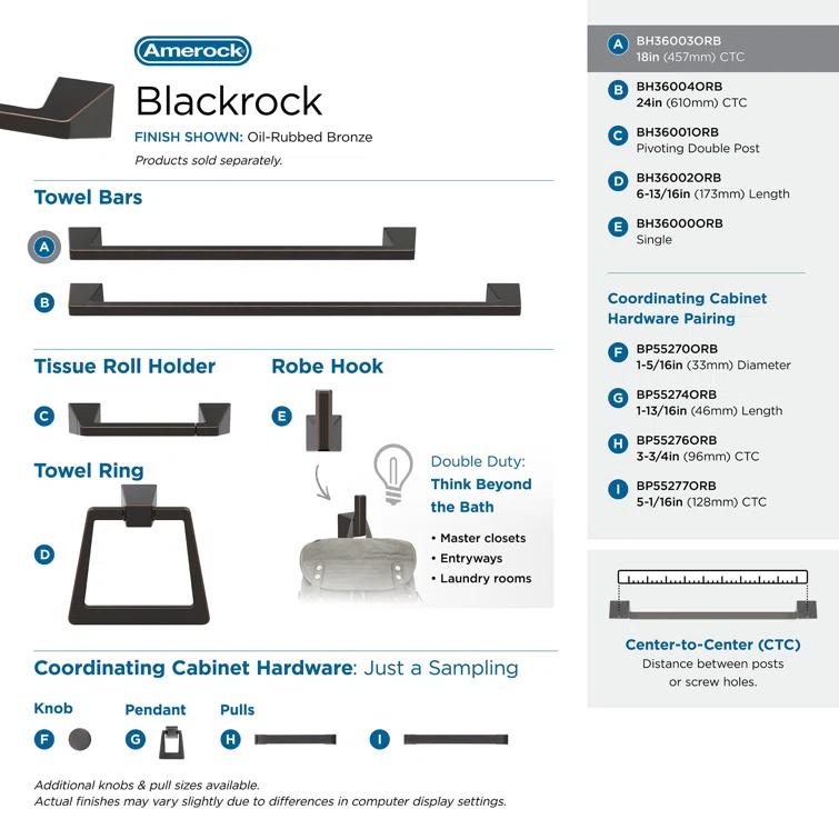 Blackrock 19.87" Wall Mounted Towel Bar