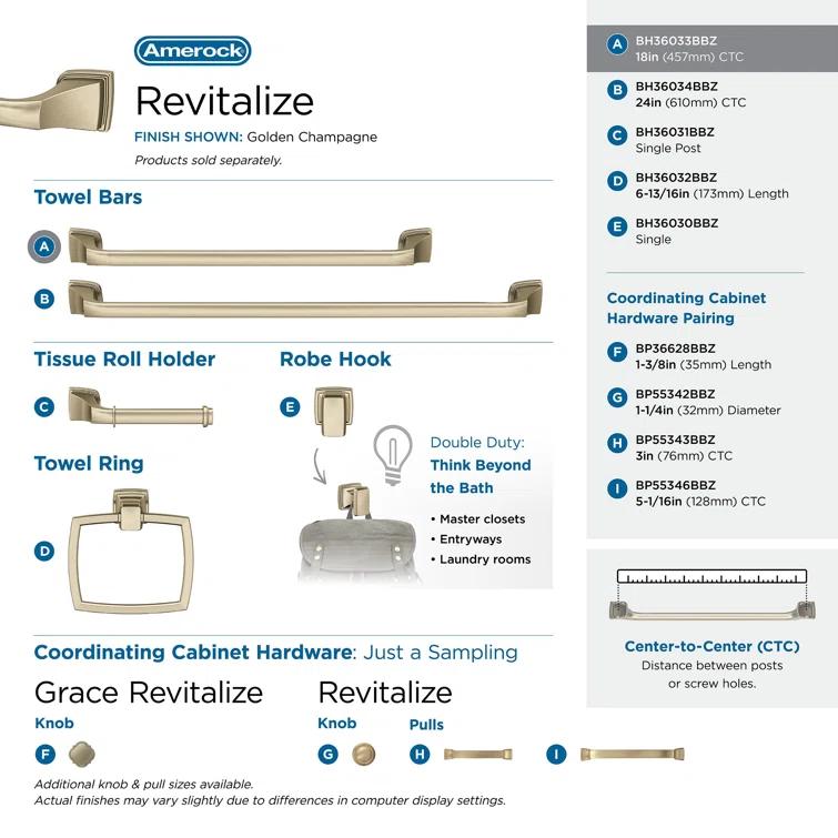 Revitalize 19.75" Wall Mounted Towel Bar