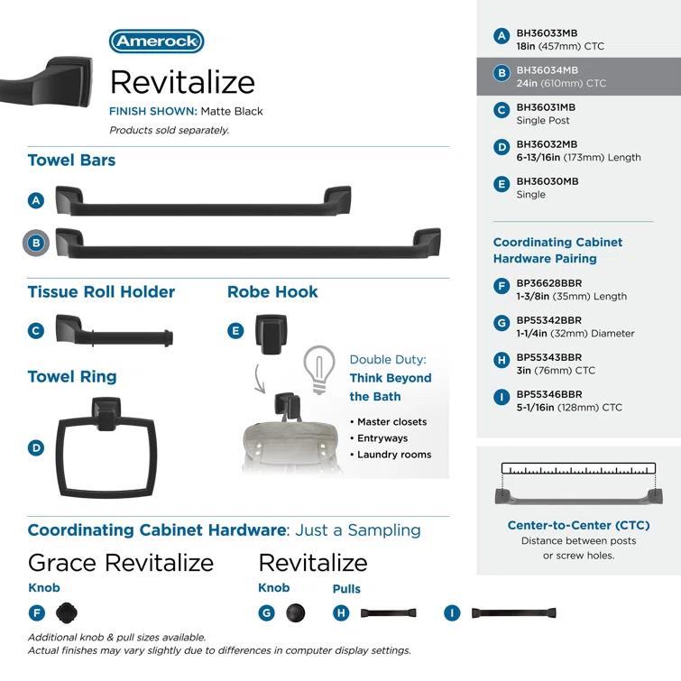 Revitalize 25.75" Wall Mounted Towel Bar