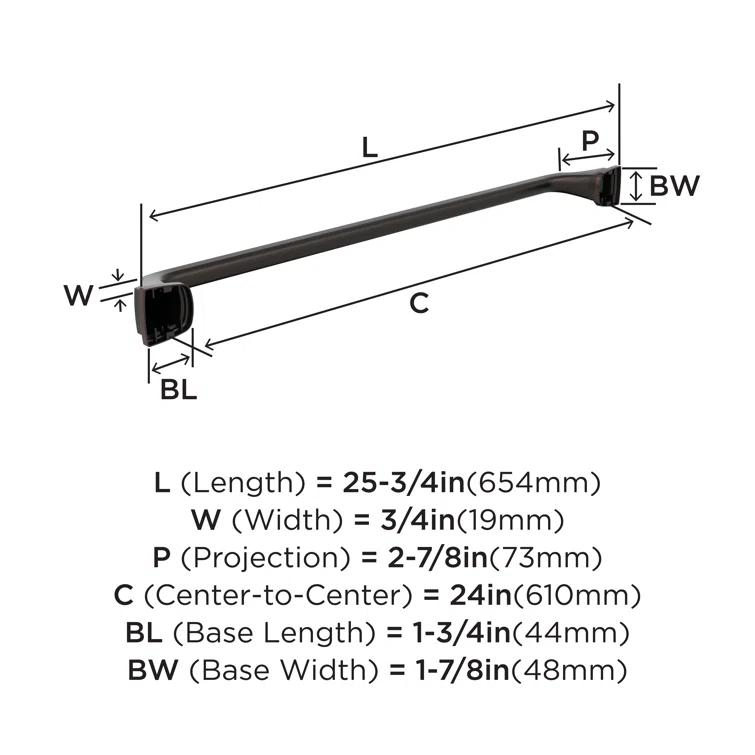 Amerock Revitalize 25.75" Wall Mounted Towel Bar BH36034ORB