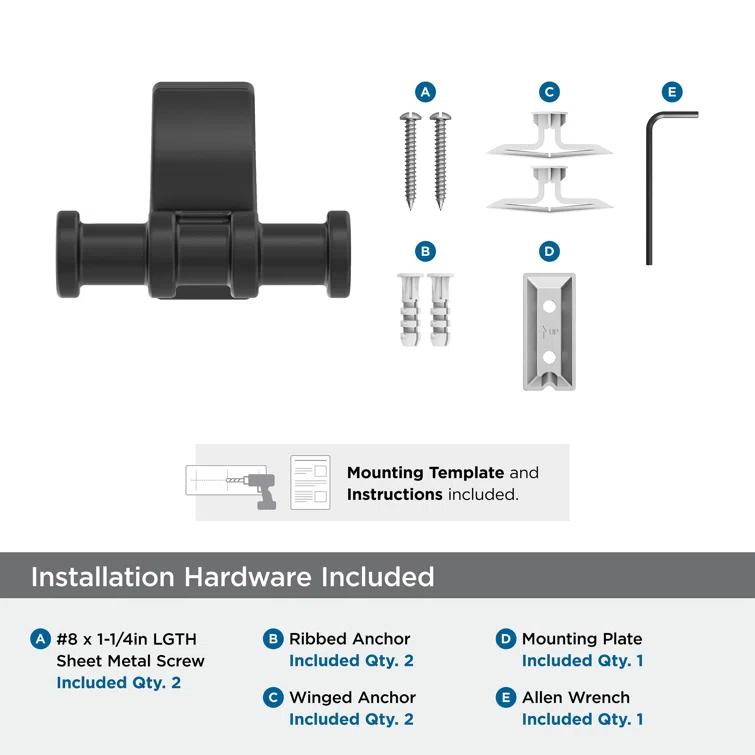 Amerock Davenport Wall Mounted Robe Hook BH36050MB