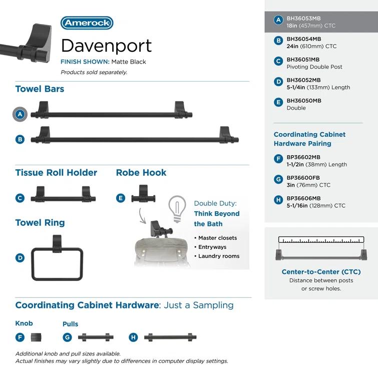 Davenport 20.31" Wall Mounted Towel Bar